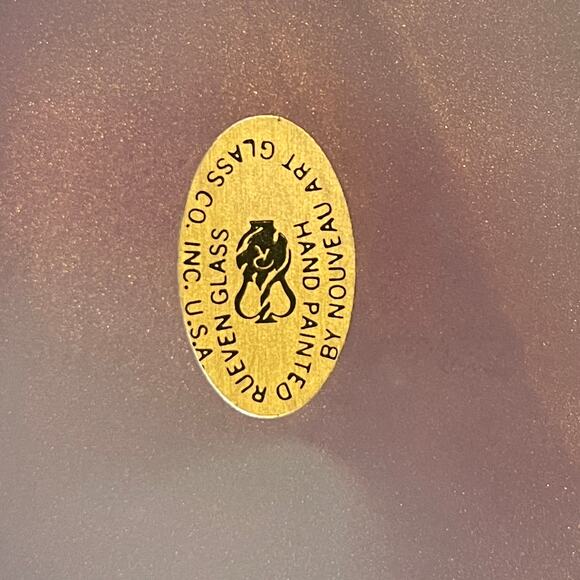 Vintage Rueven Nouveau Art Hand-Painted Glass Vase – Abstract Floral Satin Glass - Picture 10 of 12